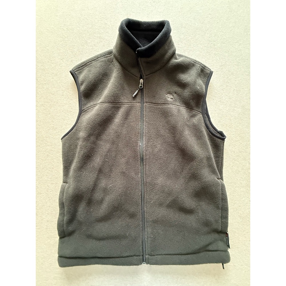 Timberland Weathergear Mens Fleece Vest Full Zip Green Grey Size Small S